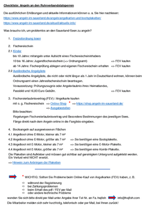 Angeln Checkliste