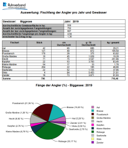 Biggesee_2019_Auswertung Fischfang der Angler pro Jahr und Gewässer