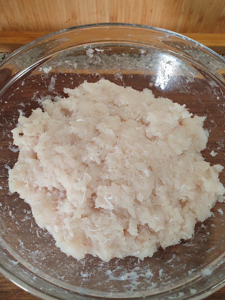 Die Filetmasse fertig zum Formen